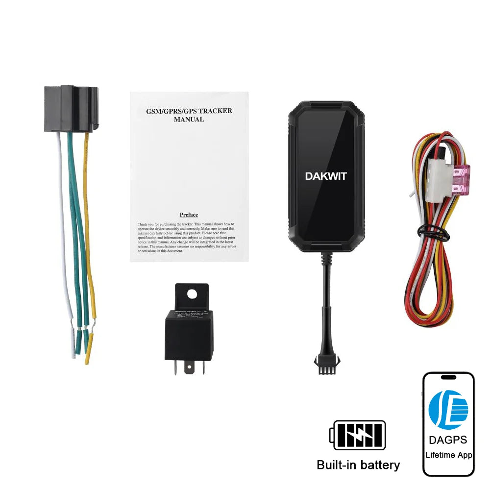 DAGPS 4G TK300 Relay Cut Off Oil Power Builtin Battery GPS Tracker for Car Motorcycle Vehicle Online Tracking So