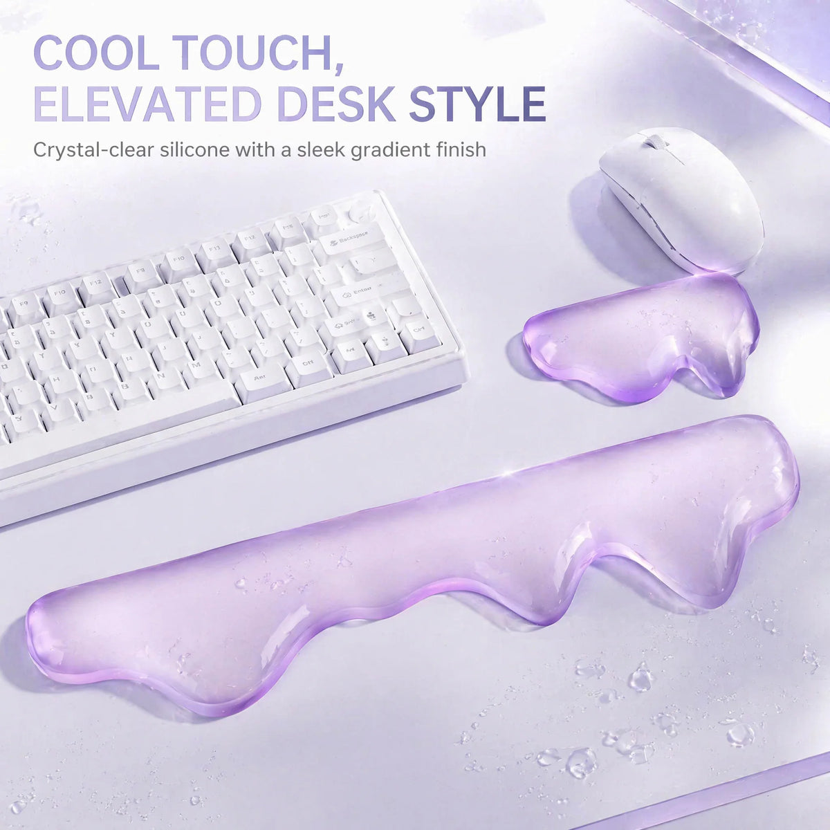 Cute Cloud Ergonomic Wrist Rest Silicone TPU Keyboard Mouse Pad Pressure Relief Comfort for Office Gaming Laptop Desktop Gift