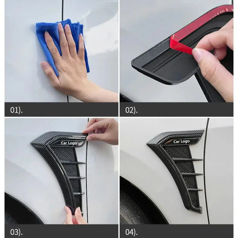 2pcs Carbon Black Car Side Wing Fender Sticker Decals Body For Skoda Fabia 1 2 Octavia a7 RS Superb Rapid Yeti Karoq Vision