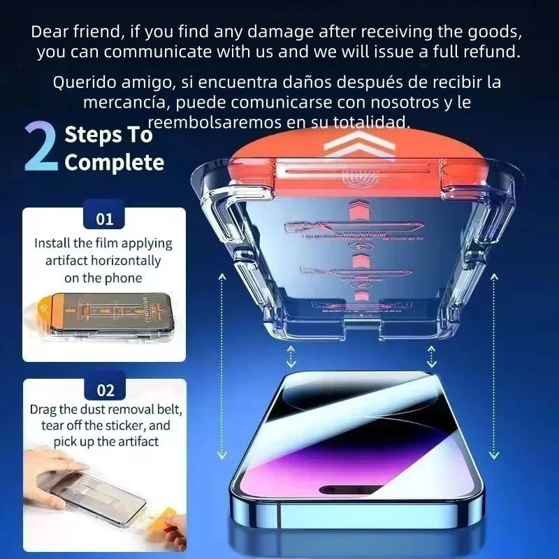 1-2pcs 8K HD Screen Protector For IPhone 17 Pro Max 18 Pro SE 2022 iPhone 15 16 Pro 14 13 12 Mini 11 8 7 Plus Auto-Dust Removl