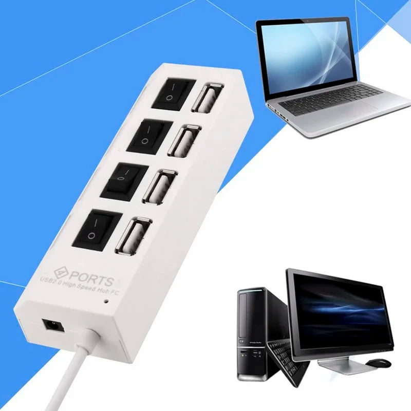 USB HUB 4/7 Port Multiple Expander With ON/OFF Switch Multi USB Splitter Hub 4ports 7ports Adapter Computer Accessories
