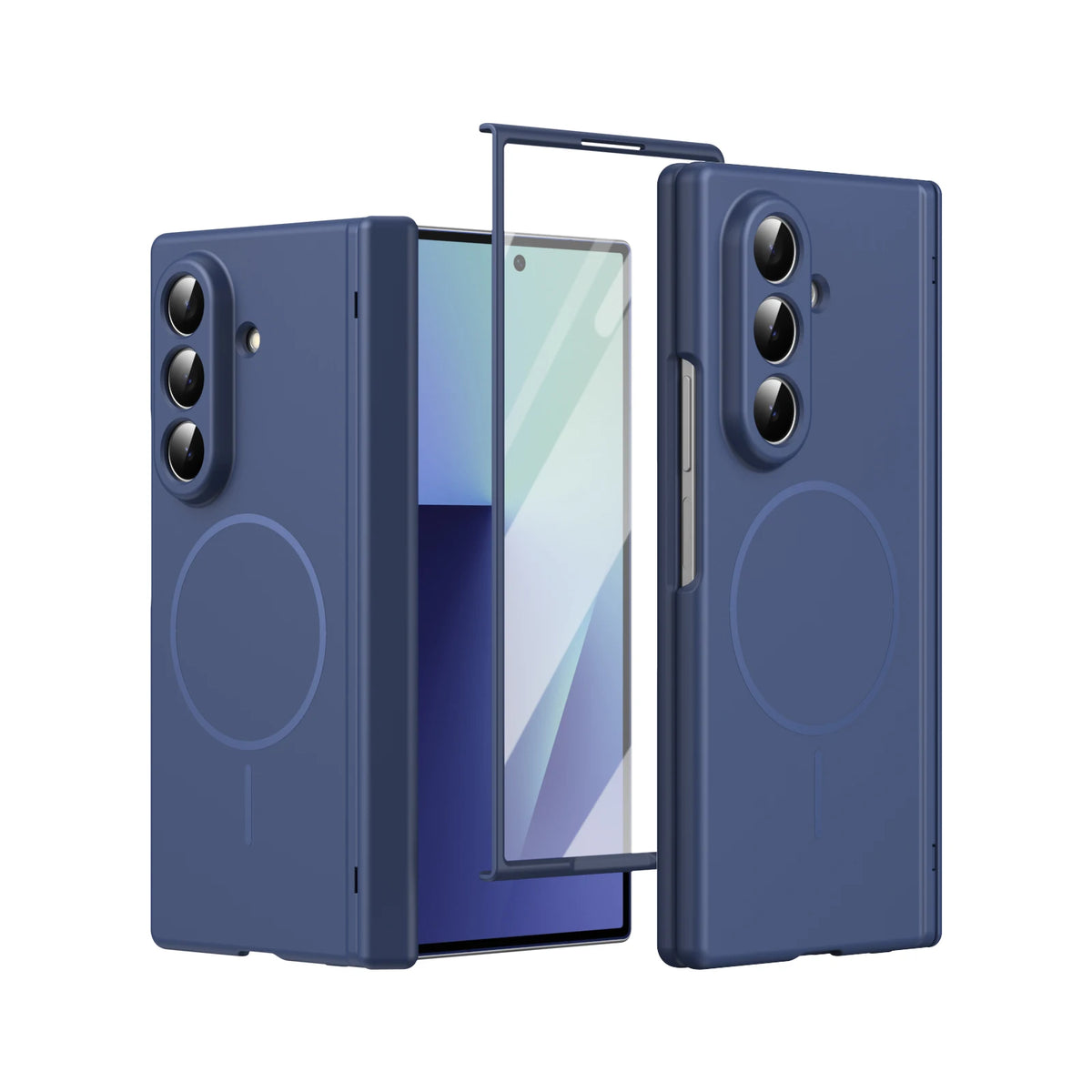 Magnetic Full Cover Hard PC Back Phone Case With Hinge Protection For Samsung Z Fold 8 Ultra 7 6 5 4 With Glass Film Protector