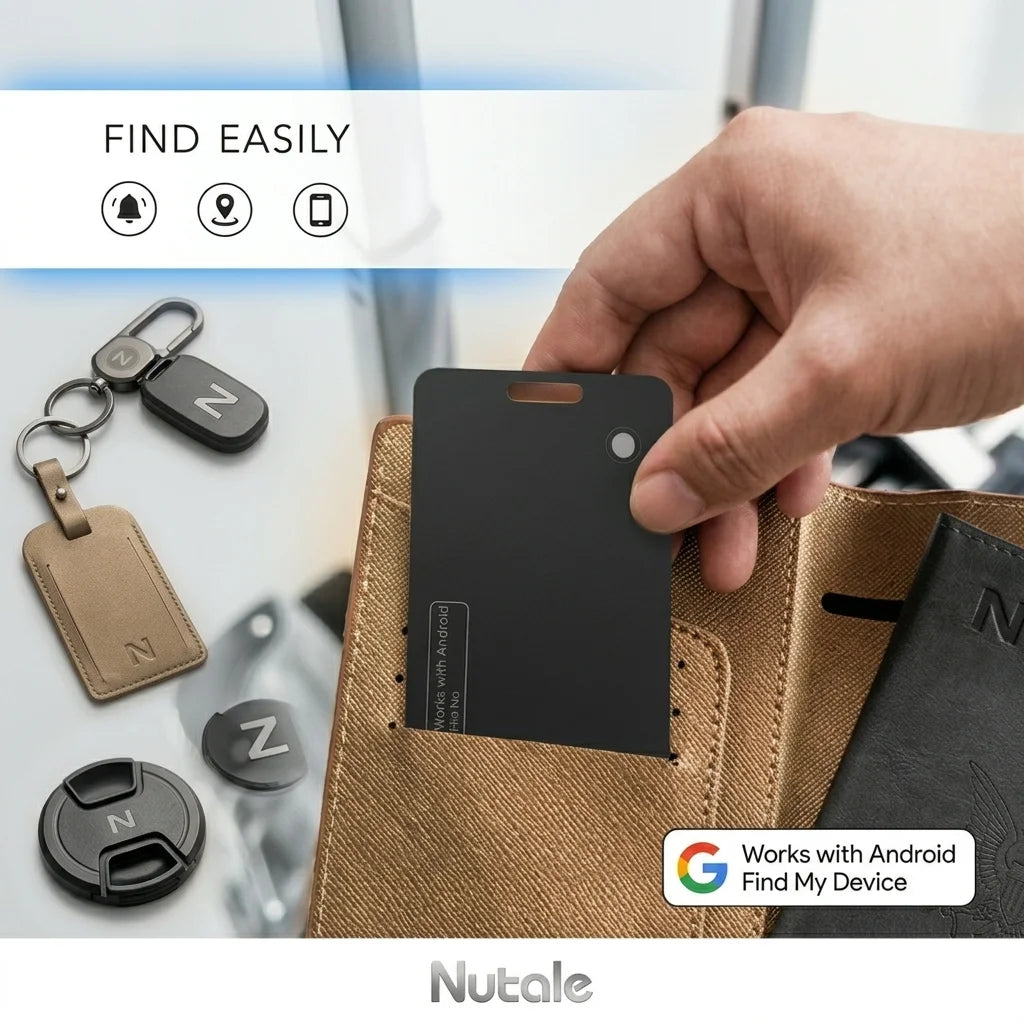 Android with Google Find My App Wireless Charging Tracking Location Wallet Tracker Card - Waterproof GPS Locator