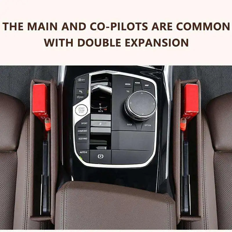 1pcs Universal Leather Car Seat Gap Organizer Multifunction Console Crevice Filler Side Storage Box Car Interior Storage Pocket
