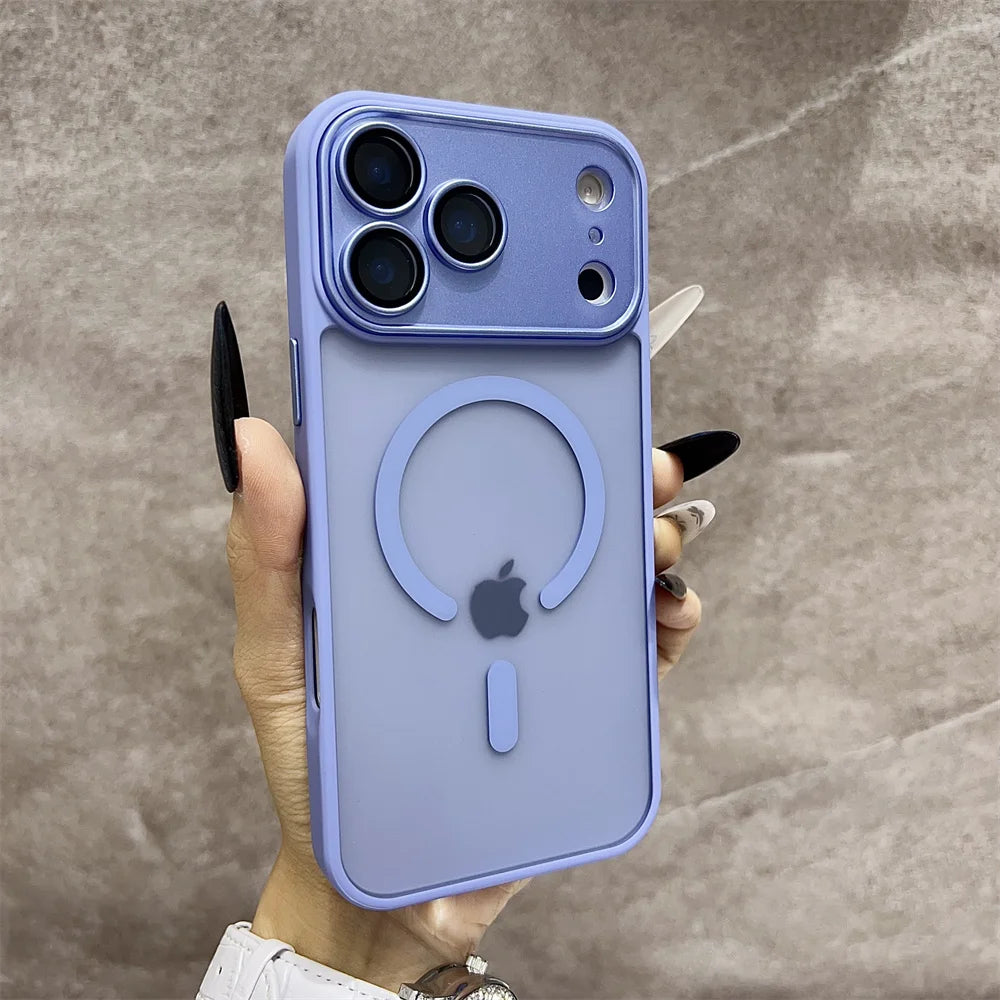 Matte Magnetic Translucent Wireless Charge Phone Case For iPhone 17 Air 16 Plus 15 14 13 12 11 17 Pro Max for Magsafe Cover