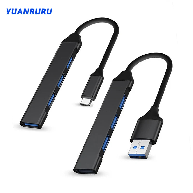 USB 3.0 Hub USB Hub 4 Port High Speed Type C Splitter 5Gbps For PC Computer Accessories Multiport HUB 4 USB 3.0 2.0 Ports