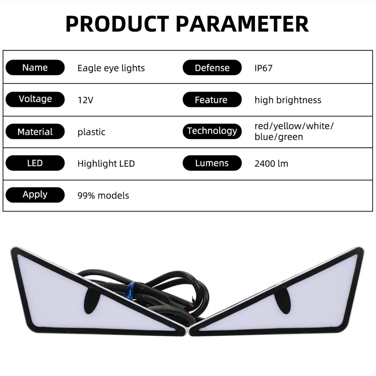 Universal Car LED Devil Eyes Light Demon Eyes Headlight Motorcycle Mini Turn Signal Flasher Tail Lamp Auto Decoration Lights