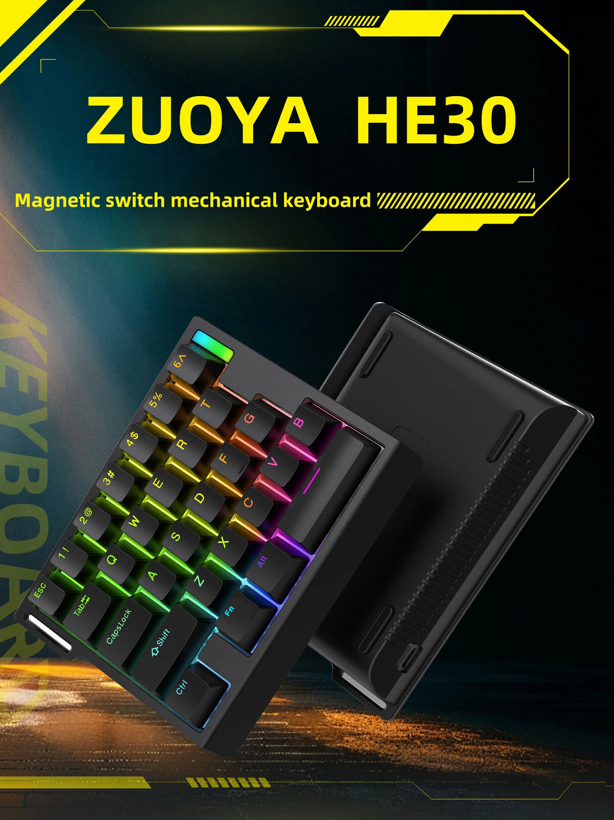 ZUOYA HE65 Wired Magnetic Axis Mechanical Keyboard 8k Fast Trigger RGB Backlight E-Sports Gaming Customized Keyboard