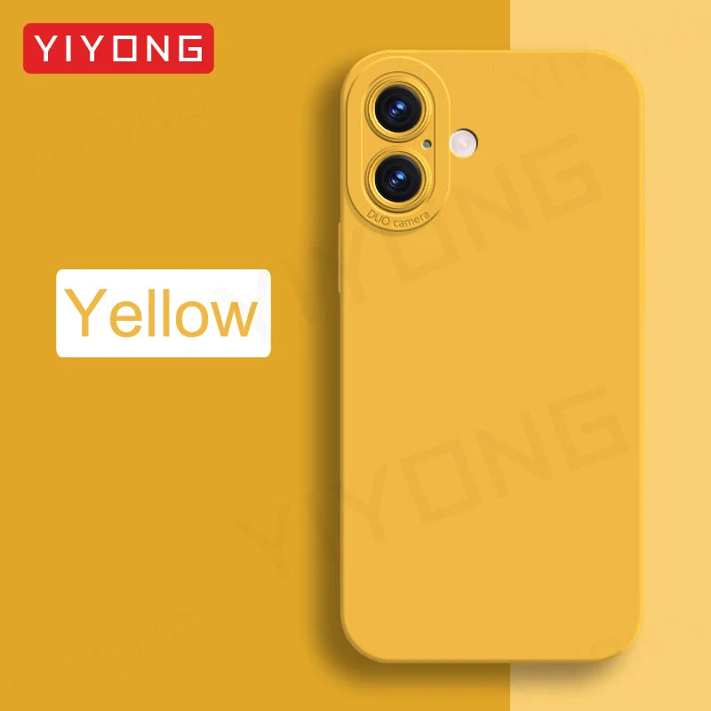 For iPhone16 YIYONG Silky Liquid Silicone Soft Cover For iPhone 16 15 14 12 13 Pro Max iPhone15 Plus iPhone13 Mini SE Phone Case