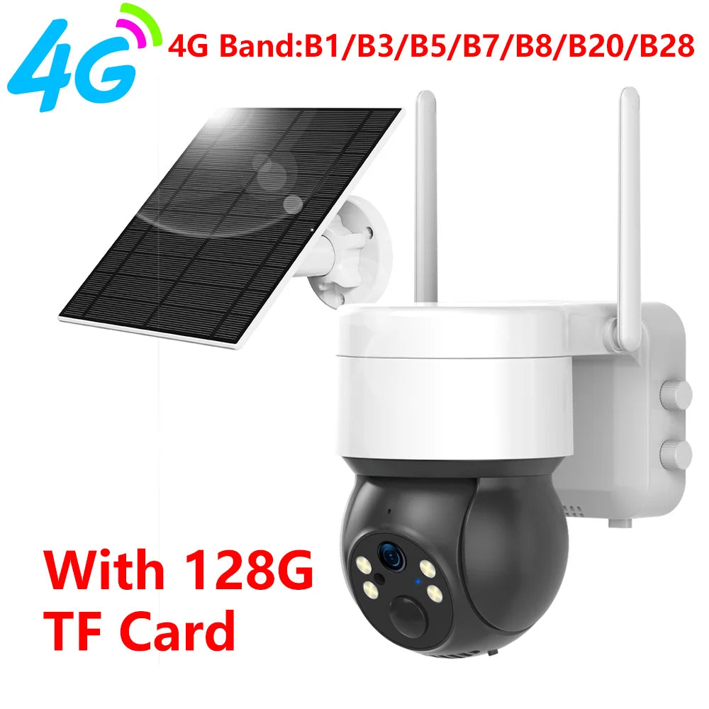 Tuya SmartLife WiFi/4G Sim Card 3MP WiFi Battery Solar Motion Tracking Human Detect Color Night Vision Outdoor PTZ CCTV Camera