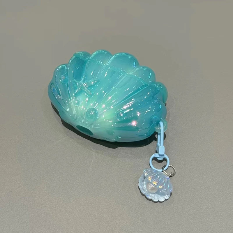 3D Blue Shell Earphone Case for AirPods Pro 3 2 Cute Ocean Conch Protective Cover For Airpods 4 3 2021 with Keychain Summer Gift
