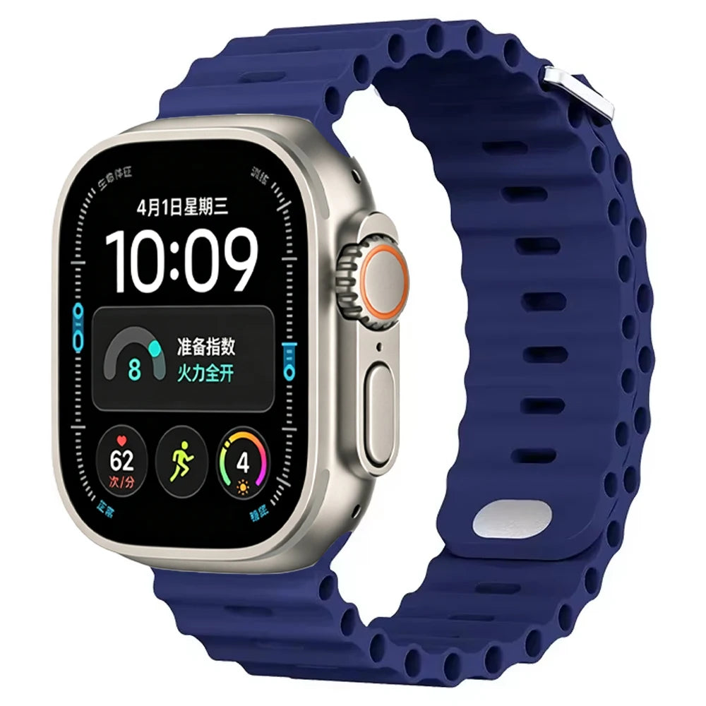 Ocean Silicone strap For Apple Watch Ultra 4 3 2 1 Band 49mm 12 11 10 9 8 7 46mm 45mm 41mm band iWatch 6 5 4 SE3 44mm 40mm 42mm