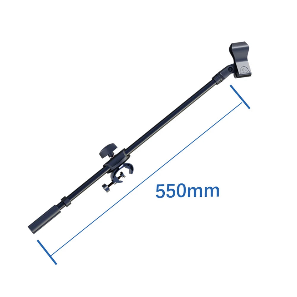 Metal Microphone Stand Adjustable Boom Arm Stands Heavy Duty Mic Clip Phone Holder Extension Bracket 55CM