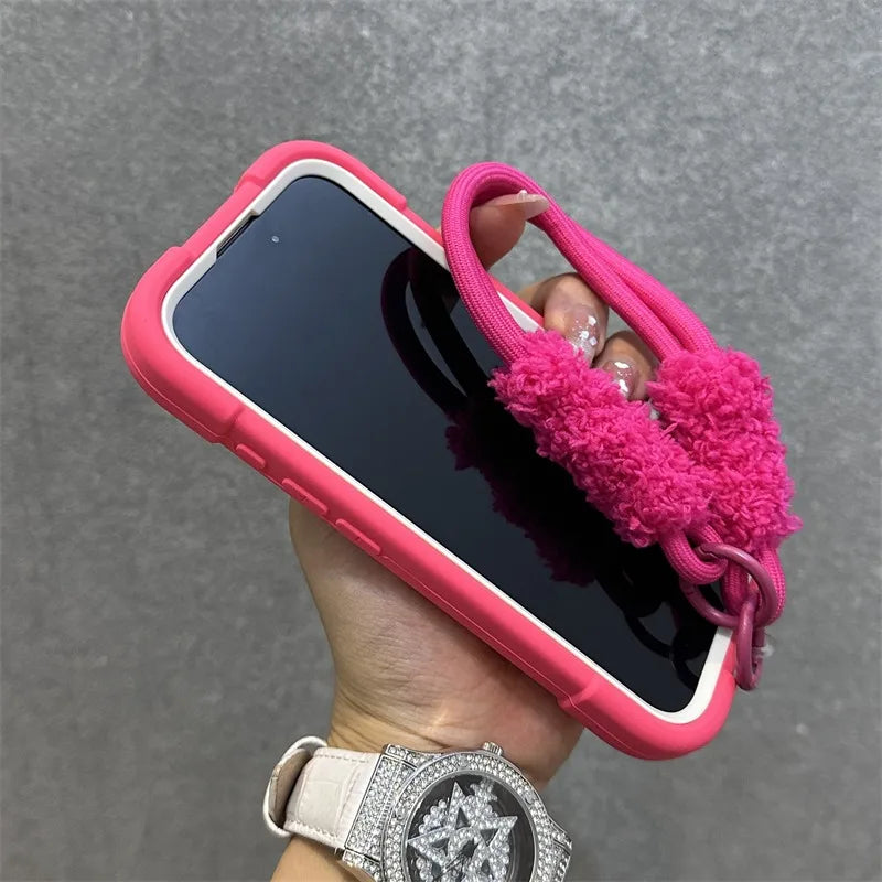 Luxury Heavy Duty Ring Holder Lanyard Case for iPhone 17 18 ProMax PC TPU Armor Cover for iPhone 11 12 13 14 15 16 Pro Max Plus