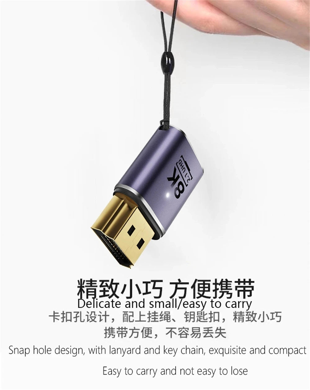 8K HDMI-compatible 2.1 Cable Connector Adapter 270 90 Degree Angle 2 Pieces Male To Female Converters Cable Adaptor Extender 3D