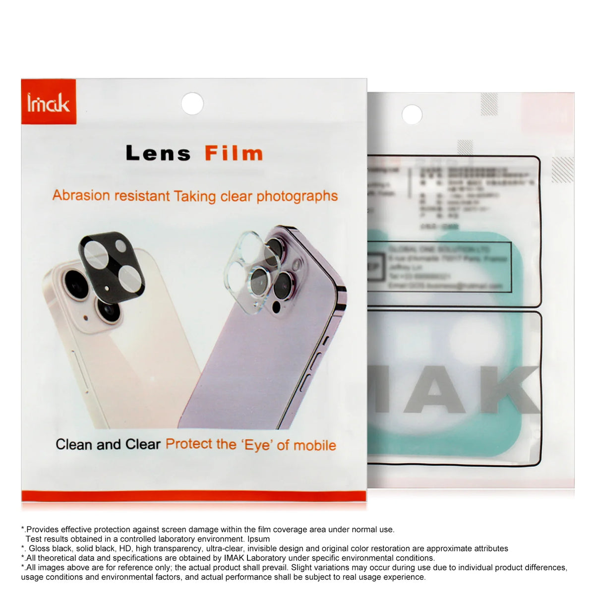 Camera Lens Glass For iPhone Duo Fold 2in1 Acrylic Glass Camera Protector Film Anti Fingerprint 9H Hardness HD Clear LS0013