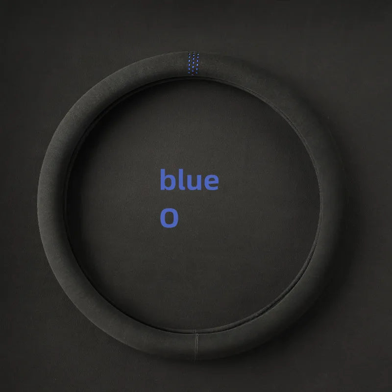 Suede Cover for All Seasons Auto Steering Wheel Cover Ultra-thin Non-slip D-shaped Round Breathable Car Steering Wheel Protector
