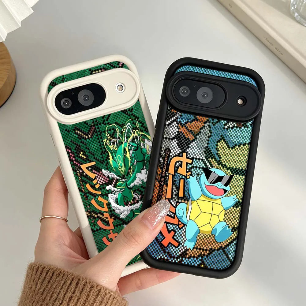 P-Pokemons R-Rayquazas Luxury For Google Pixel 10 9 8A 8 7 7A Pro XL 5G Eye Ladder Soft Silicon Shockproof Cover Phone Case