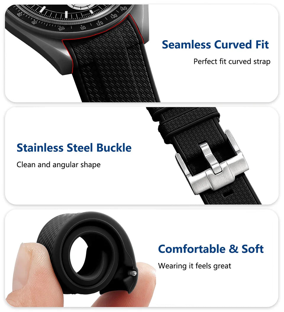 Silicone Strap for MoonSwatch Watch 20mm Rubber Replacement Band for Omega X Swatch Speedmaster Watch Bands