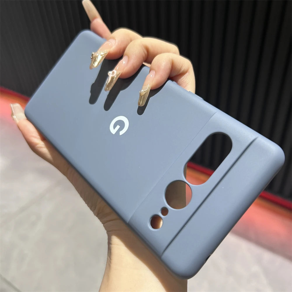 For Google Pixel 6 7 8 Pro Case Soild Color Plain Silicone Soft Cover For Google Pixel 8A 7A 6A Shockproof Bumper Shell
