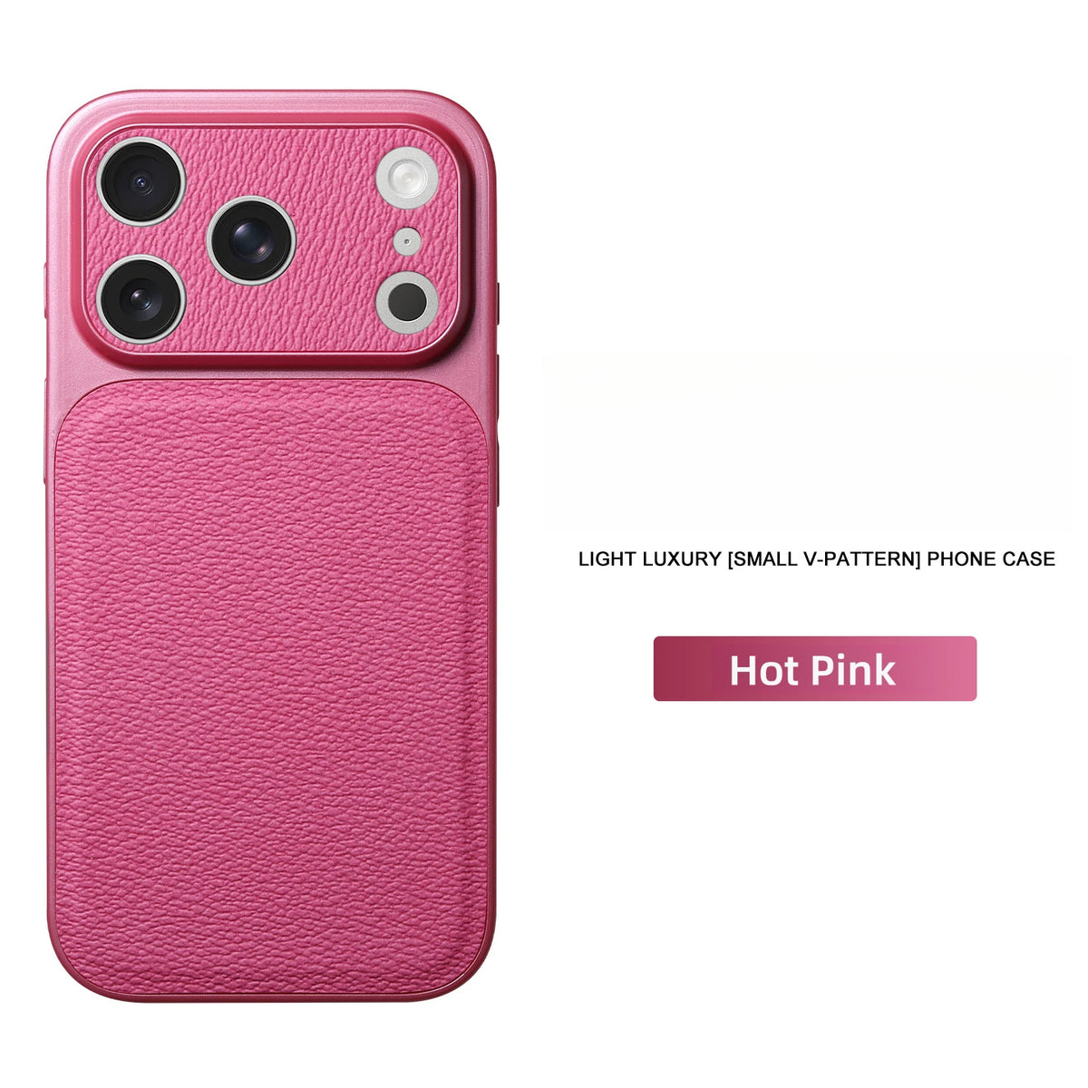 Solid Color Lychee Grain Leather Phone Case, Anti-Scratch & Shockproof Protective Cover for iPhone 17 Pro Max 16 15 14 13 Air