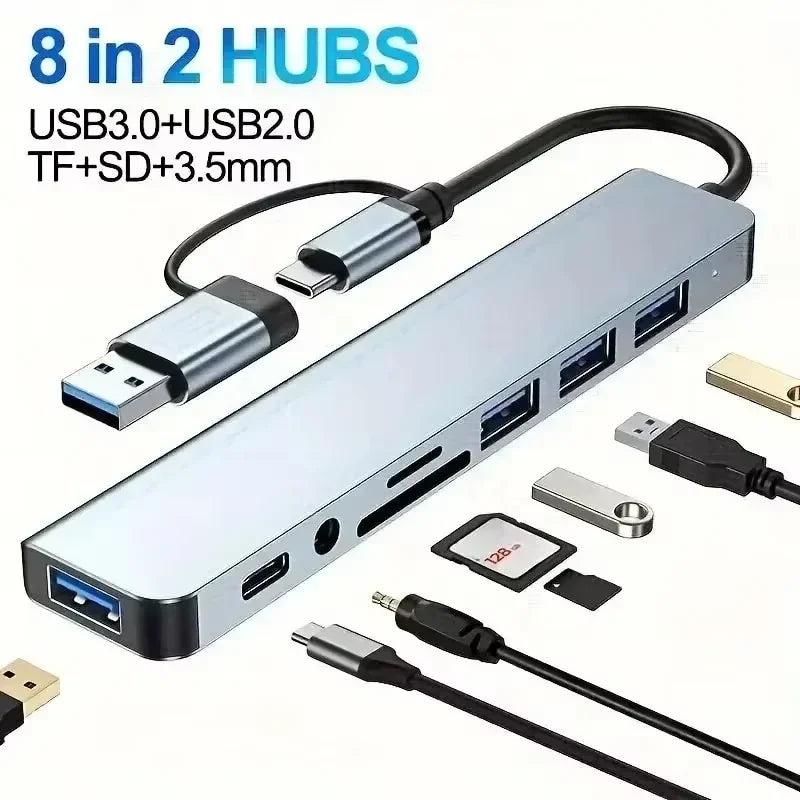Usb 8In1 7in1 7in2 3in1 11in1 type C 3 1 To 4k HdTV Hub Adapter With Sd Tf Rj45 Card Reader Pd Fast Charge For Macbook Computer