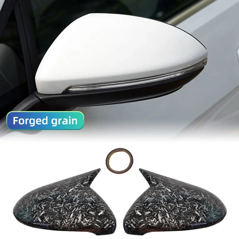 2x Carbon Look Side Wing Mirror Cover For VW For VW Golf 7 MK7 MK7.5 GTI R GTE GTD 2014-2019 Side Rear View Mirror Cap Cover