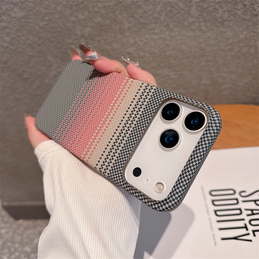 Kevlar Carbon Fibre PC Hard Case for iPhone 17 Air 16 Pro Max 15 14 Plus 13 12 11 Shockproof Camera Bumper Ultra Thin Cover