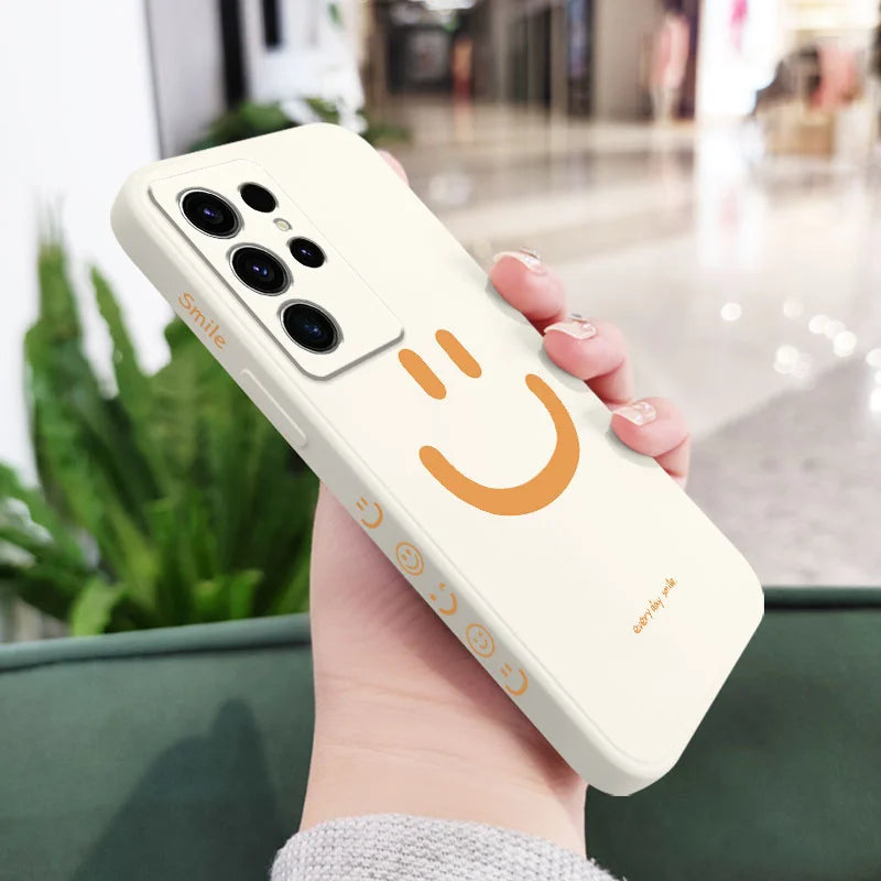 Hello Smile Phone Case For Samsung Galaxy S24 S23 S22 S21 S20 S10 S10E Ultra Plus FE Note 20 Ultra 10 Plus Cover