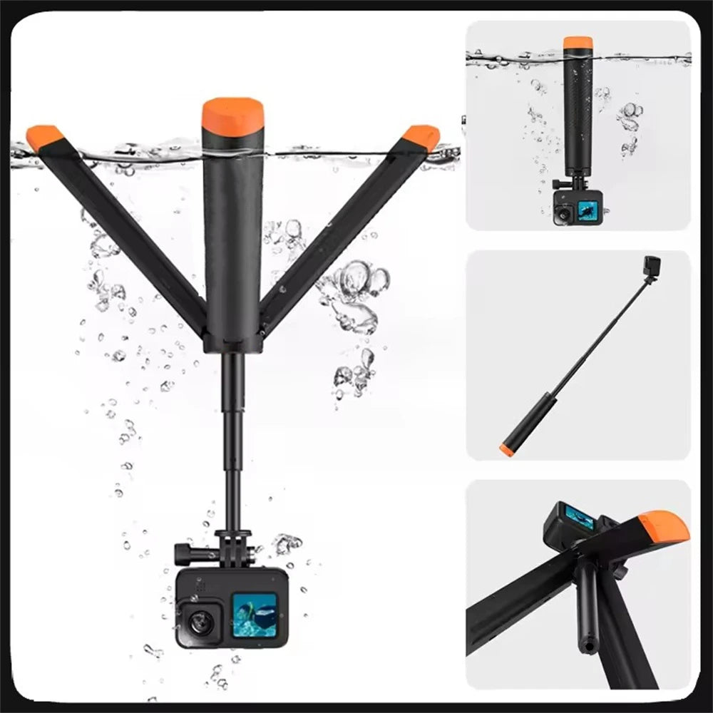 Underwater Buoyancy Pole Extendable Selfie Stick Tripod Suitable for GoPro Insta360 DJI OSMO Sports Camera Accessories