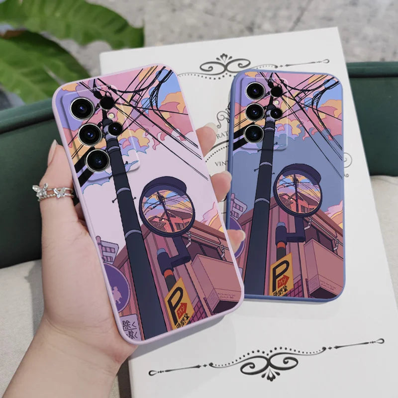 Dusk Intersection Phone Case For Samsung Galaxy S25 S24 S23 S22 S21 S20 S10 S10E S9 Ultra Plus FE Note 20 Ultra 10 9 Plus Cover
