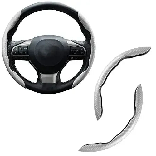 Carbon Fiber Non-slip Protective Cover Segmented Car Steering Wheel Cover Car Styling Accessories 38cm Universal