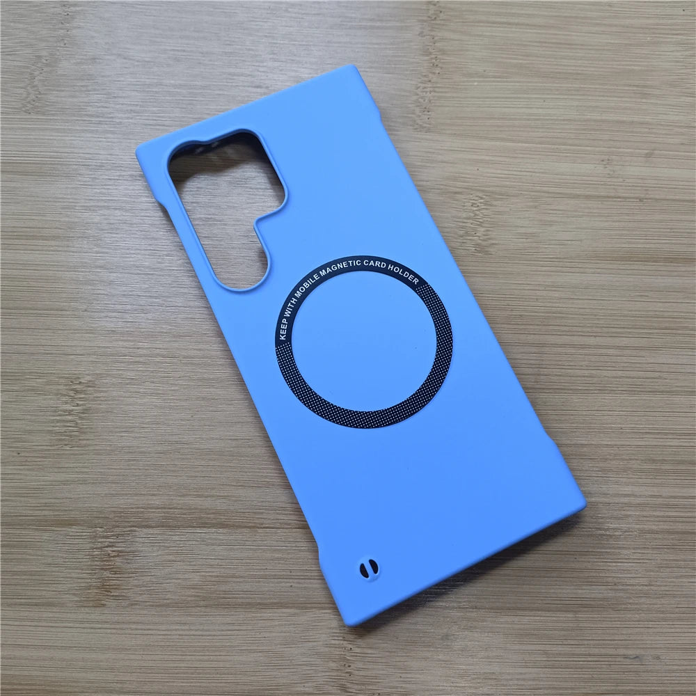 Ultra Thin Frameless Magnetic For Magsafe Samsung S24 S23 S22 S21 S20 FE Note 20 Ultra 10 S10 Plus Case Slim Hard PC Matte Cover