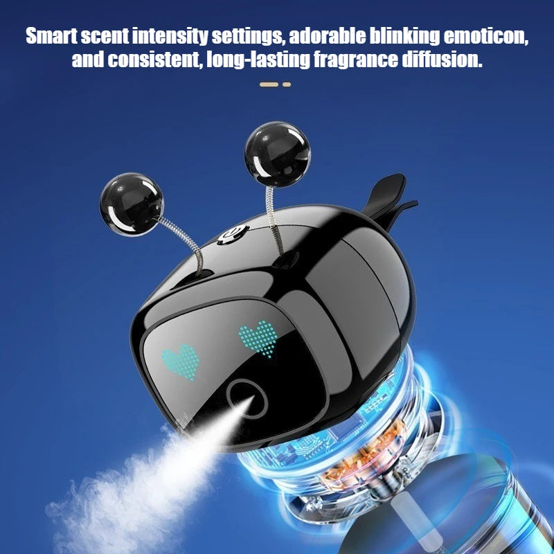 Cute Robot Smart Car Aroma Diffuser Car Air Outlet Fragrance Air Purifier Car Interior Decor Gift Electric Air Freshener