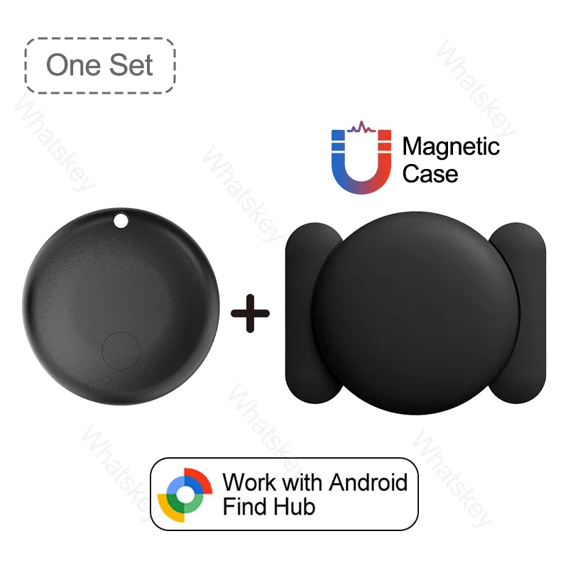 1-4PCS Mini GPS Locator Android Anti-Lost Alarm Google Find Hub Wallet Key Smart Tag with Strong Magnetic Suction Silicone Shell