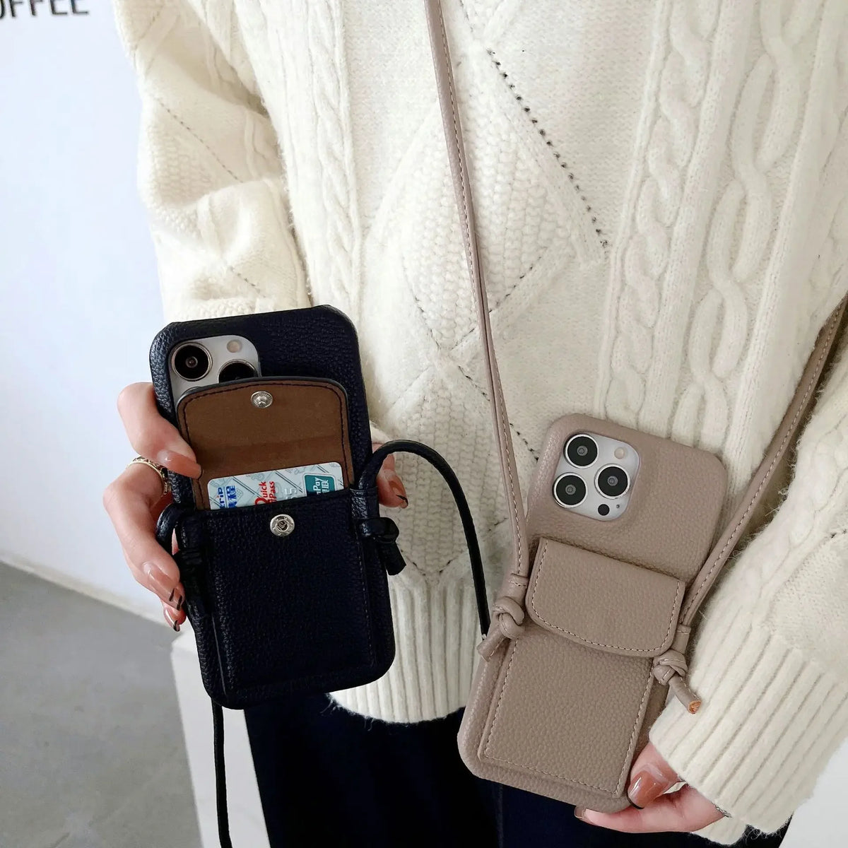 Crossbody Lanyard Phone Case For iPhone 17 Air 16E 16 15 14 13 12 11 Pro Max Mini 7 8 Plus Case Wallet Leather Card Holder Strap