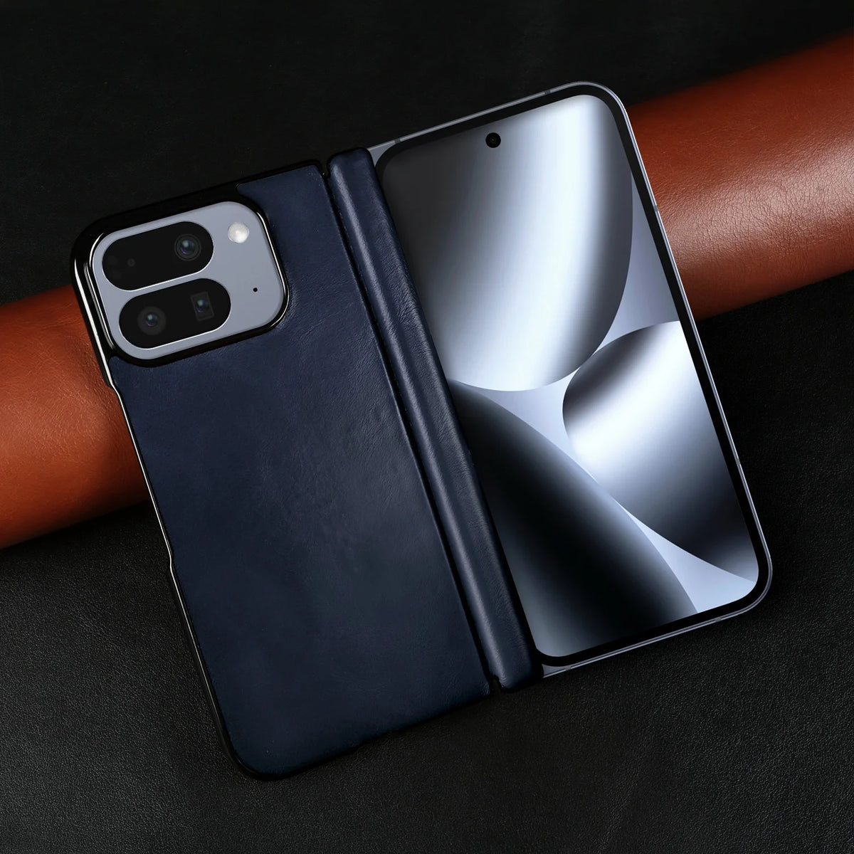 For Google Pixel 10 Pro Fold Case Pixel 9 Pro Fold Retro Full Grain Oil Wax Pattern Cowhide Genuine Leather Phone Cover Fundas