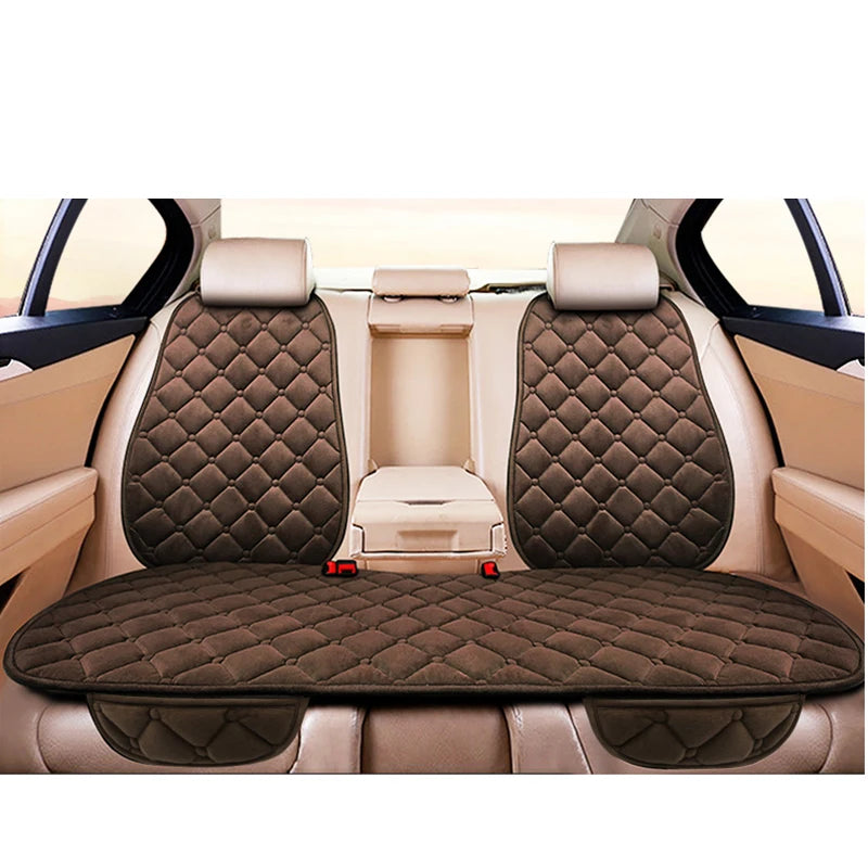 Car Seat Cover Protector Universal Winter Warm Auto Seat Cushion Rear Seat Cushion Protection Covers Back Cushion Three Piece