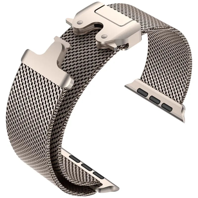Titanium Official 1:1Strap For Apple watch Ultra Band 49mm S10 46 42 45 44mm 38 40 41 Milanese bracelet iWatch 10 9 8 7 6 5 SE 4