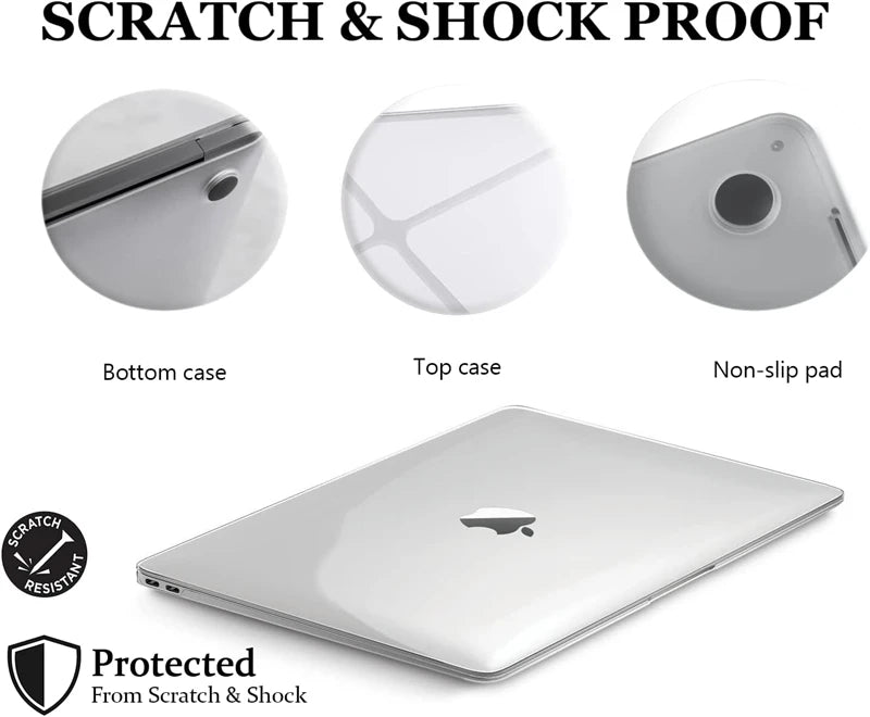 Crystal Clear Laptop Case for Macbook Neo 13 2026 Air 15 M4 M3 Hard Cover for Mac Book Pro 14 M1 M2 M5 14 16 Sleeve Accessories