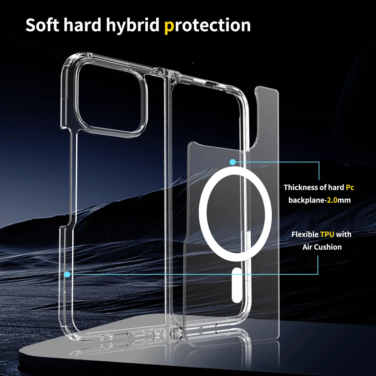For Google Pixel 10 Pro Fold Case Luxury Clear Acrylic Magnetic Magsafe Folding Cover for Pixel 10 Pro Fold Wireless Charging