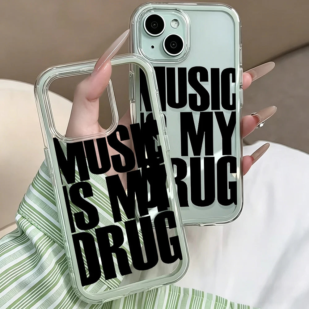 MUSIC IS MY DRUG Candy Phone Case For Samsung Galaxy S26 Ultra S25 S24 edge s22 s23 Plus FE A57 A54 A55 A16 A35 A36 A37 5G Cover