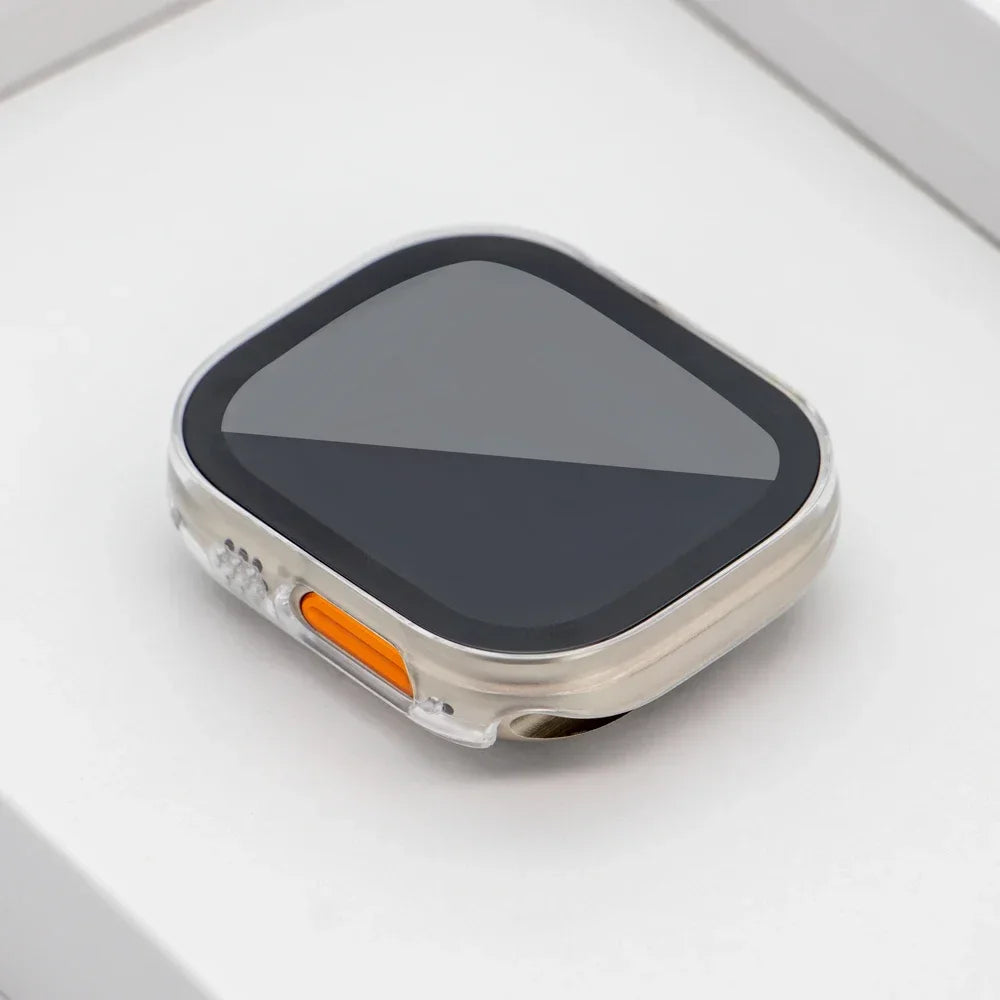 Privacy Glass+Case for Apple Watch 49mm 45mm 41mm 44mm 40mm Tempered Anti-Peeping Screen Protector for IWatch 8 7 6 5 4 9 Cover