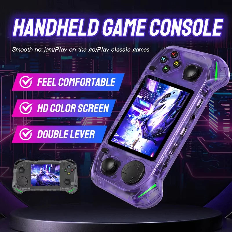 RX6H Retro Handheld Game Console Linux System 3.5 Inch IPS Screen Portable Pocket Video Player 64GB 128GB Games Kid Gift