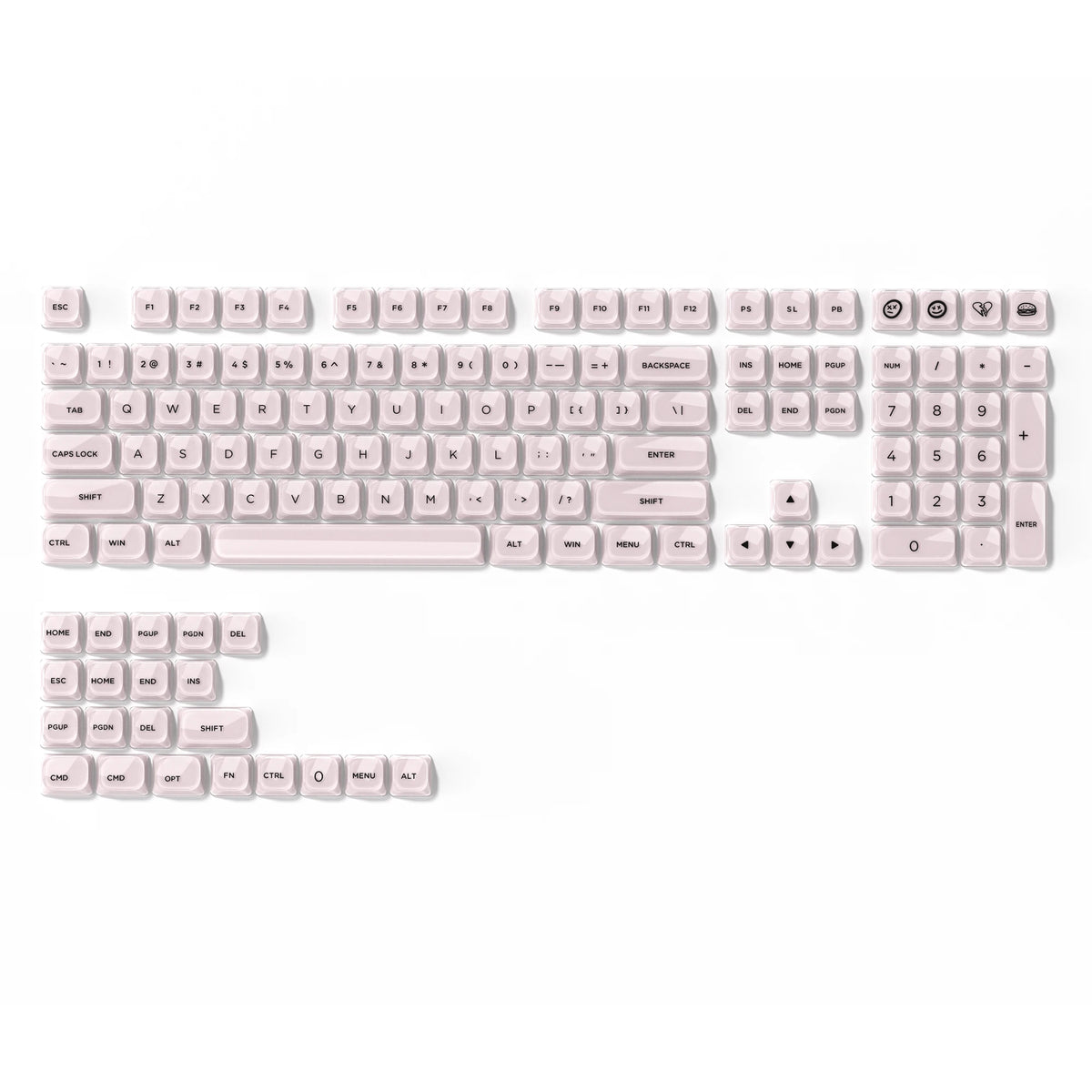 143 Key Low Profile PBT Keycaps Backlit Shine Through RGB Key cap for 60% 61/87/104 Cherry Gateron MX Gamer Mechanical Keyboard