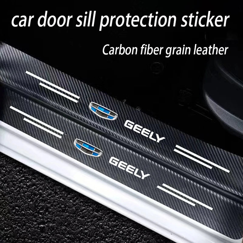 Car Door Sill Plate Protector Stickers For Geely geometry C Emgrand Gc6 Gx3 Ec7 Atlas Coolray Cross NL3 X6 GS car Accessories