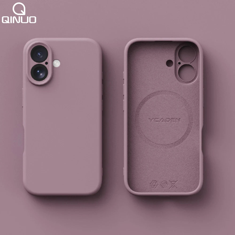 Original Liquid Silicone Magnetic Phone Case For iPhone 17Air 16 Plus 15 14 13 12 17 Pro Max Magsafe Wireless Charge Matte Cover