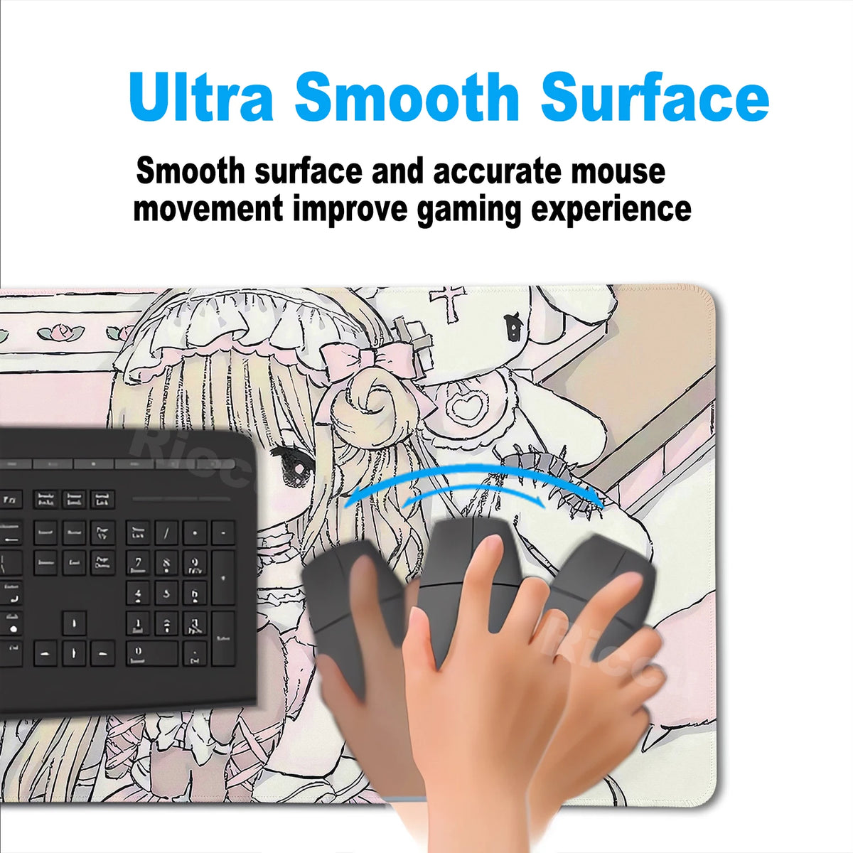 Anime Cute Angel Girls Mouse Pad Laptop Gaming Extended Desk Mat PC Kawaii Gamer Cabinet Mousepad XXL Keyboard Rug Pink Carpet