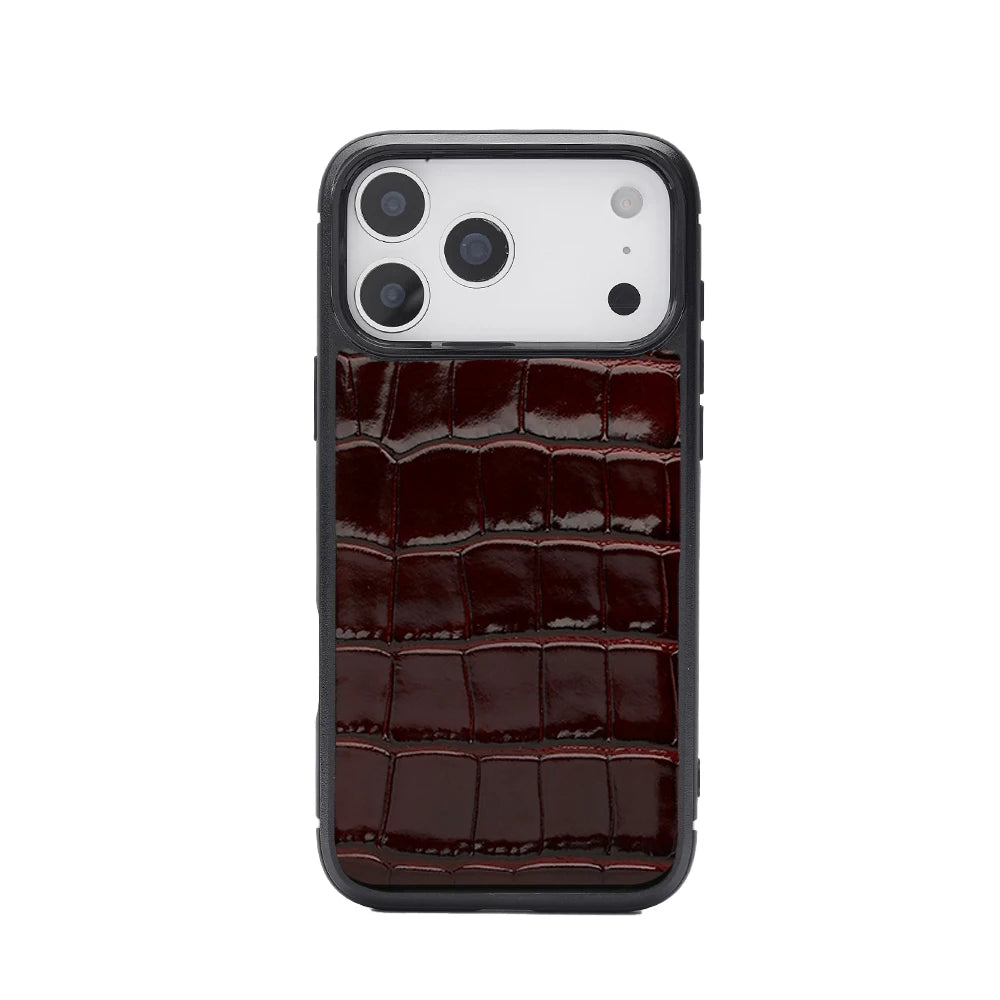 Custom Name Personalized Crocodile Pattern Italian Leather Luxury Phone Cover for Iphone 16 14 15 17 18 Pro Max Case Gift Friend