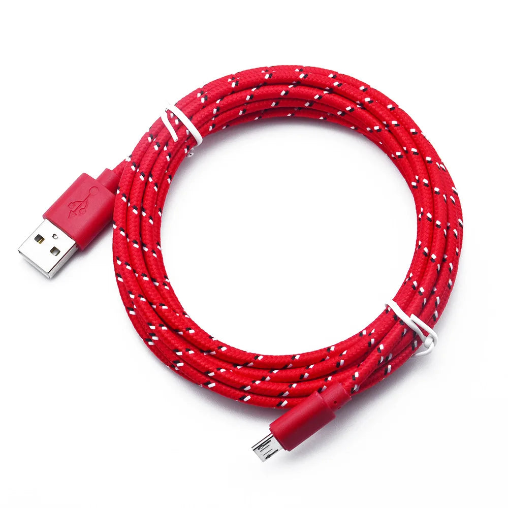 1M/2M/3M Micro USB Fast Charging Cable For Xiaomi Android Mobile Phone Data Sync Cable For Samsung Micro USB Charger Wire V8